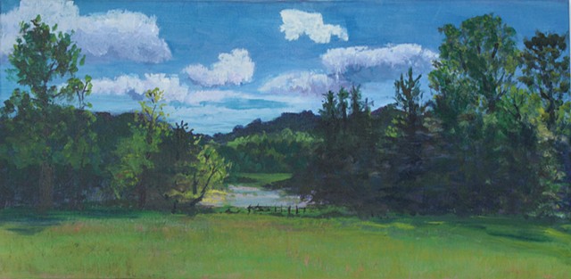 Tova's Meadow, May 31 or June 2, 2020 acrylic landscape painting by Amy Feger
