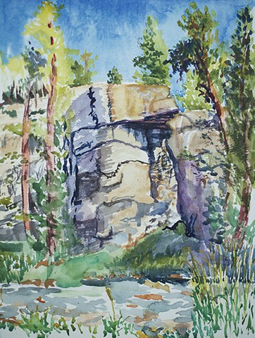 Dripping Springs, Estes Park, CO Summer 2018 watercolor landscape painting by Amy Feger