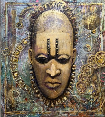 acrylic paintings, african images, carl lopes, joe diggs, collaborative art, african design