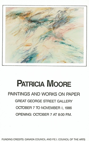1986 -   Patricia Moore, Works on Paper, Great George Street Gallery, PEI