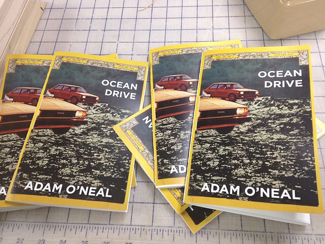 Collage zine book of cars water ocean drive national geographic by Adam O'Neal 