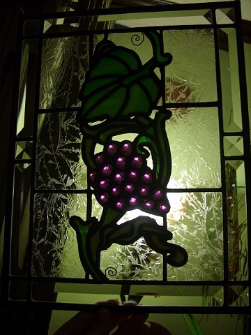 grape leaves stained glass