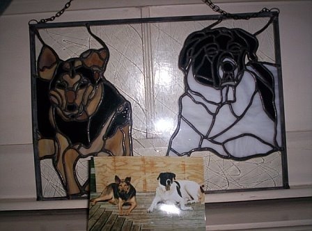 stained glass dogs