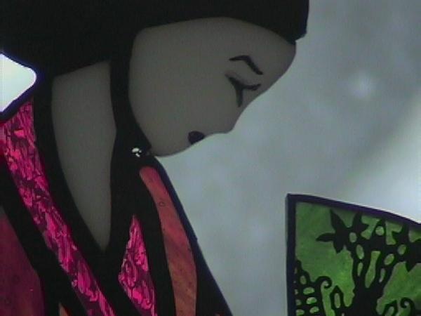 geisha stained glass