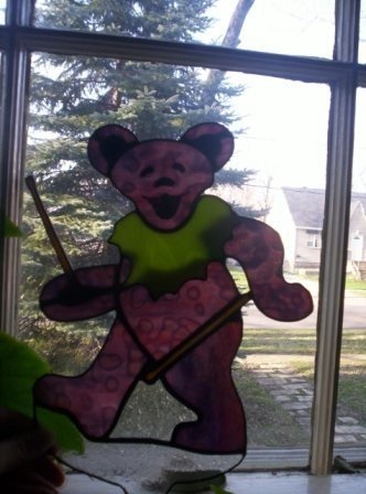 stained glass Dancing Bear