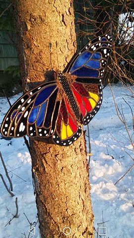 Stained glass monarch butterfly