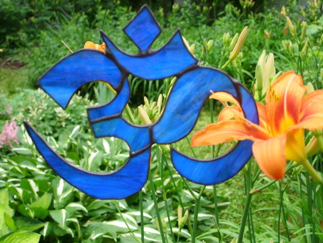 Om Symbol stained glass