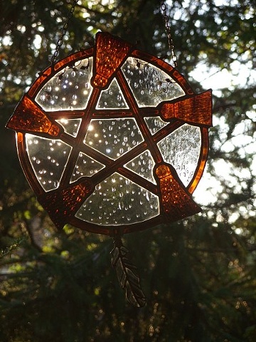 pentacle stained glass