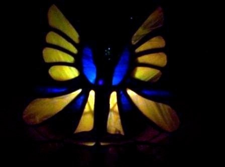 stained glass Butterfly Candle Holder