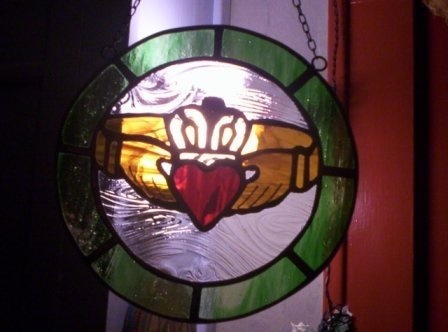 Claddagh stained glass