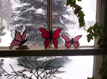 butterflies stained glass