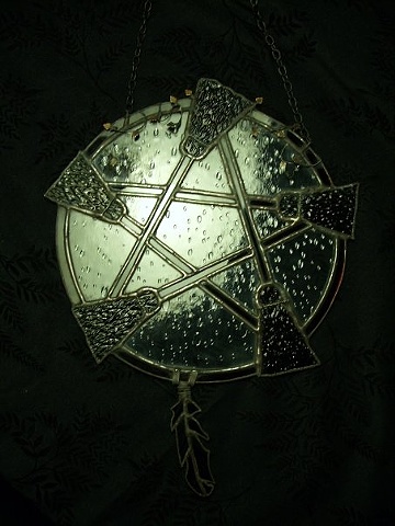 Pentacle stained glass