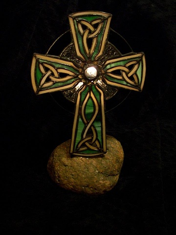 celtic irish stained  glass