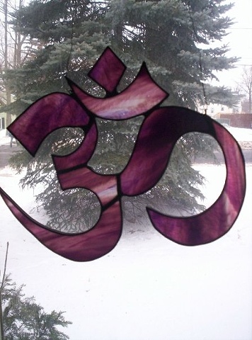 Om Symbol stained glass