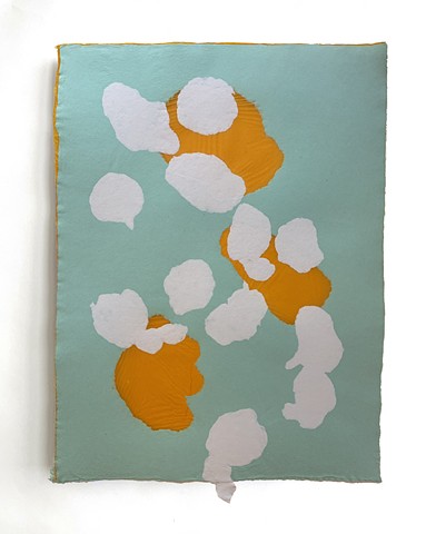 Teal, Sunflower and White Composition