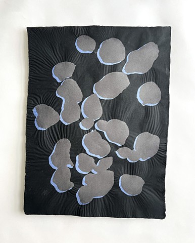 Black with Blue Shapes