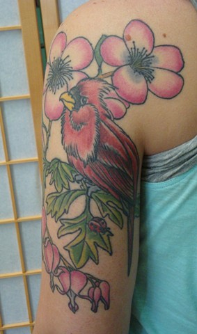 Realistic Bleeding Heart Flower Tattoo