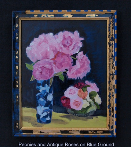 still life/ floral/ handpainted frame