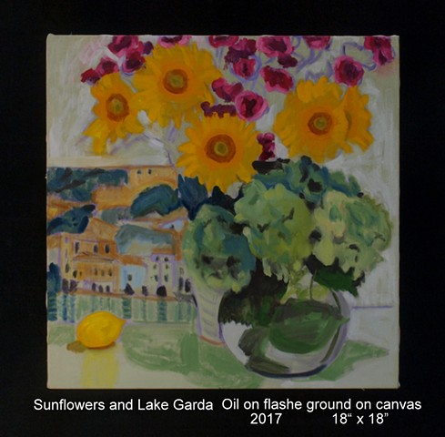 Sunflowers and Lake Garda