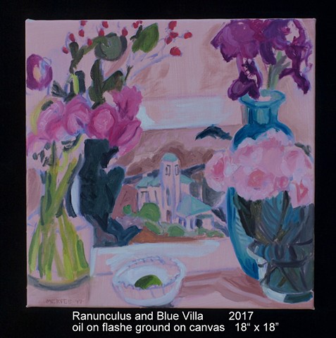 Ranunculus and Blue Villa