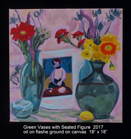 Green Vases with Seated Figure