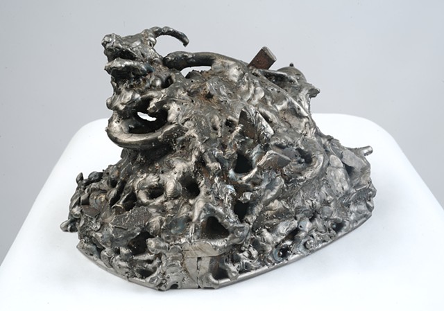 Serpent, gnu, devour, steel, sculpture, weld, welded, contemporary scultpure