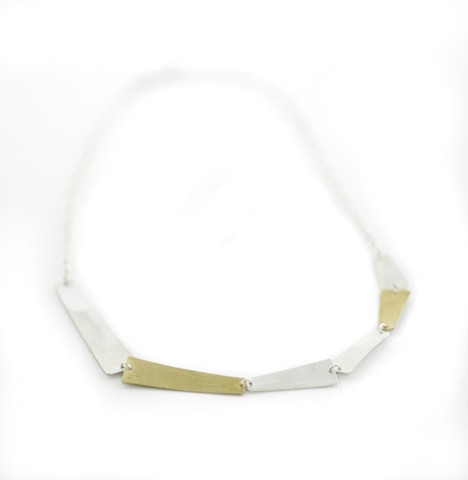 necklace,handmade, silver, brass, trapezoid, Seattle, bale, link chain, elegant, functional  