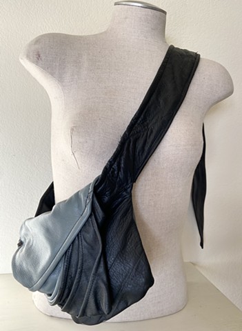 Grey black cross body/ holster bag 