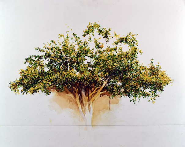 Art Tree Watercolor Painting by Ian Crawley