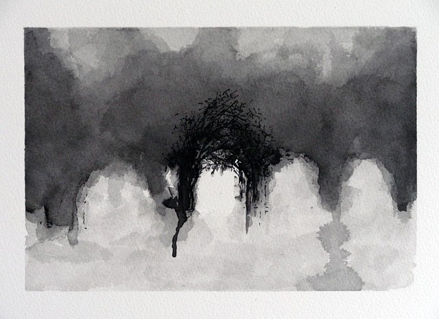 Art Trees Wood Ink Drawing Painting by Ian Crawley