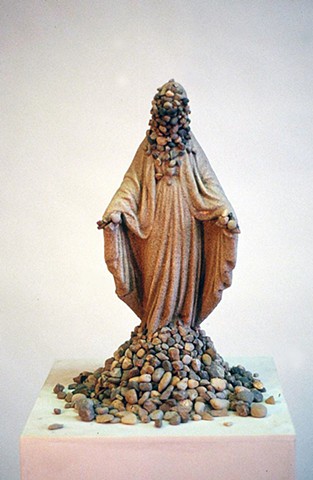 Ian Crawley Art Sculpture The Seven Deadly Sins "Madonna (Casting Stones)" by Ian Crawley
