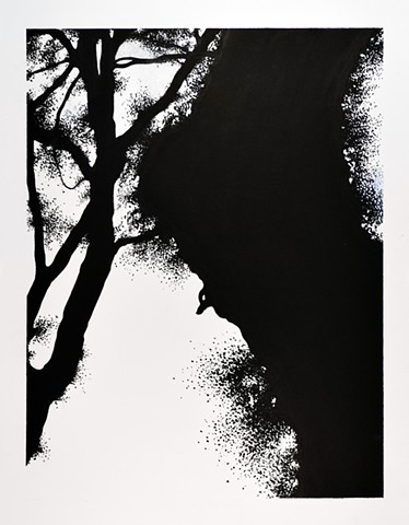 Art Tree Branch Abstract Ink Drawing by Ian Crawley