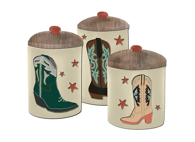 Cowboy Boot Kitchen Canisters