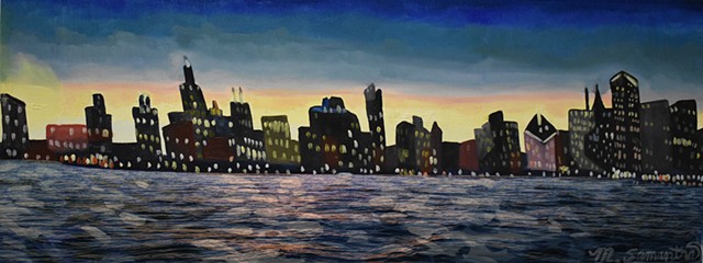 City on the Water (Hybrid Print)