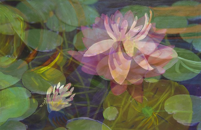 Water Lilies (Hybrid Print) 