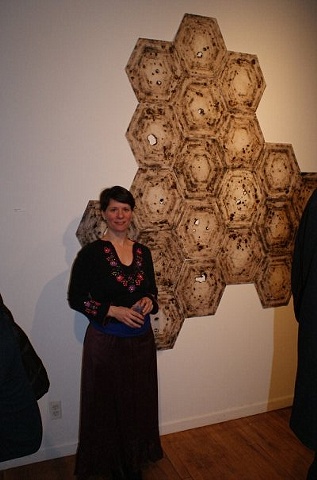 Artist Amy Kupferberg with her installation.