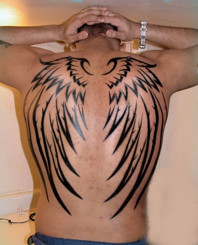 angel wings tattoo by tatupaul