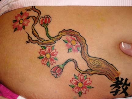cherry blossom tattoo by tatupaul