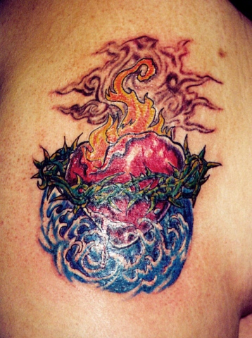 sacred heart tattoo by tatupaul