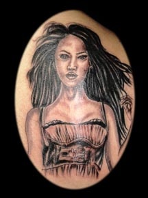 portrait of woman tattoo by tatupaul.com