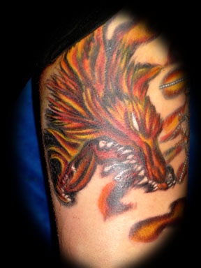 wolf tattoo by tatupaul