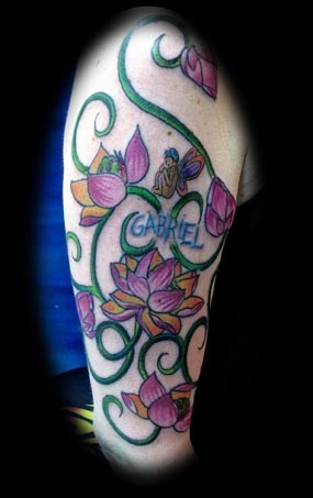 flowers tattoo by tatupaul.com
