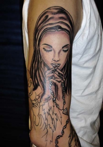 virgin mary tattoo by tatupaul