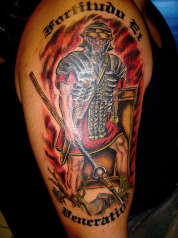 roman warrior tattoo by tatupaul