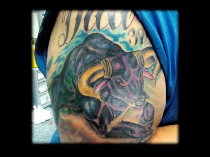 bull tattoo by tatupaul.com