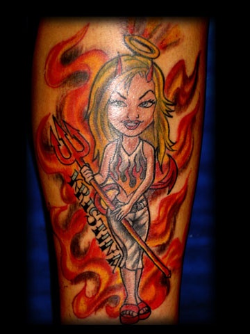 devil girl tattoo by tatupaul