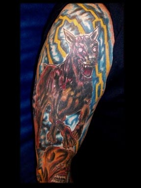 residentt evil dog tattoo by tatupaul.com