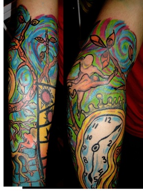 salvatore dali clocks tattoo by tatupaul