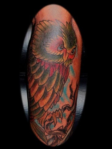 owl tattoo by tatupaul.com