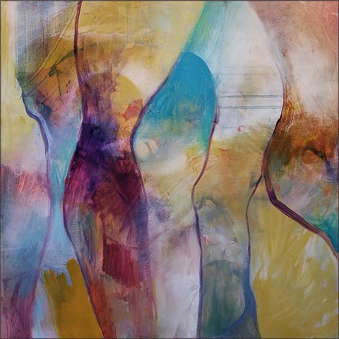 abstract, abstraction, gestural, painterly, oil, colorful, figurative, legs, figures